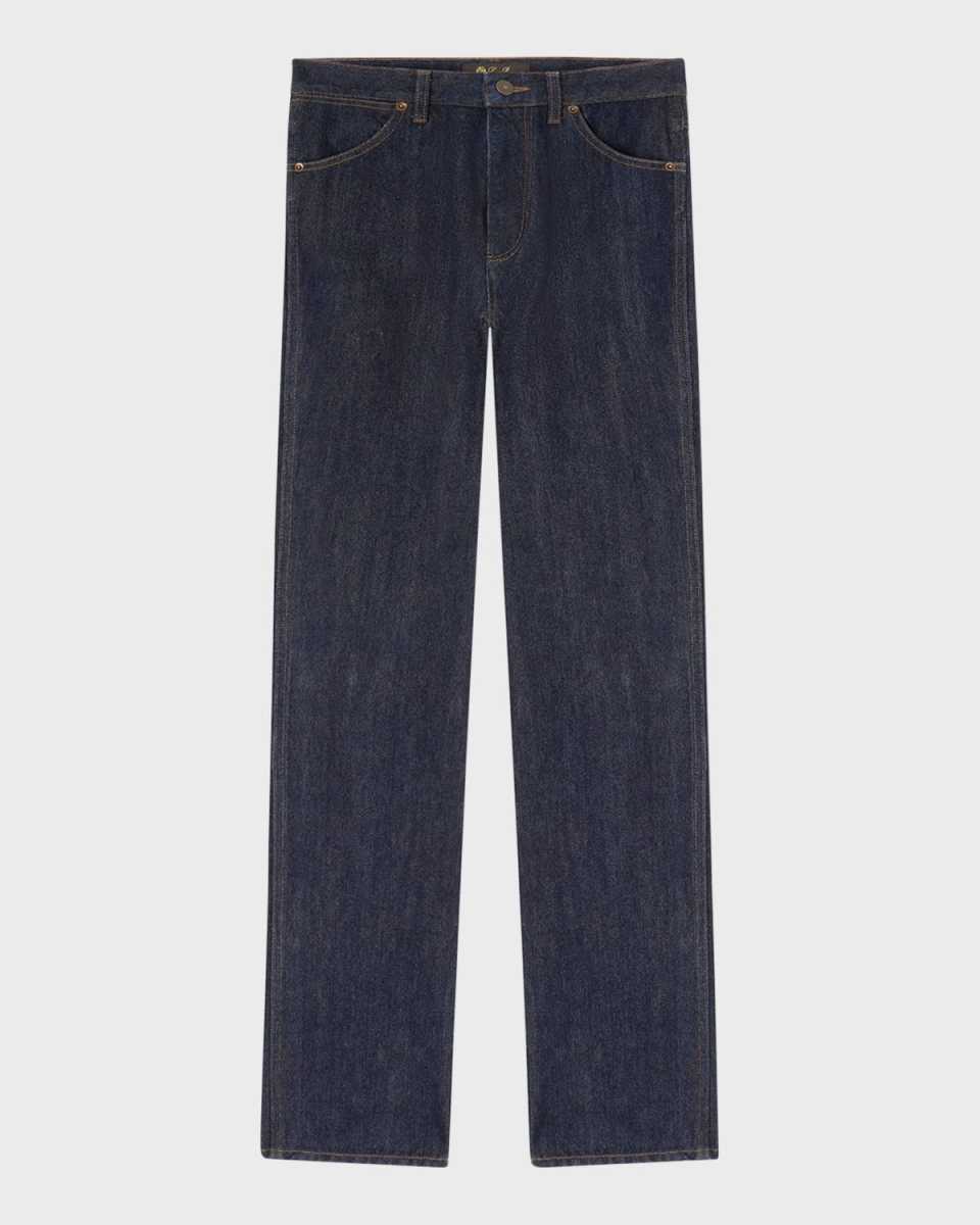 Aleks Cashmere Denim Straight-Leg Pants